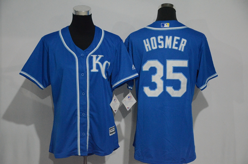 Womens 2017 MLB Kansas City Royals #35 Hosmer Blue Jerseys